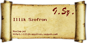 Illik Szofron névjegykártya